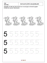 okul öncesi 1 sayısı çizgi çalışması